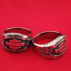 H-D Silver Bar/Shield Ring